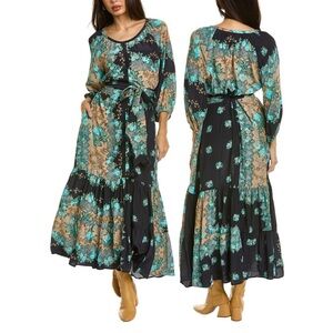 FIGUE johanna dress in floral border size large‎